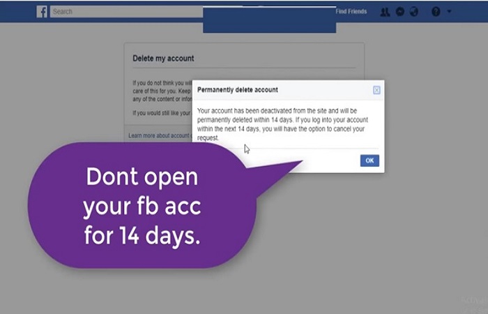 how to cancel facebook account